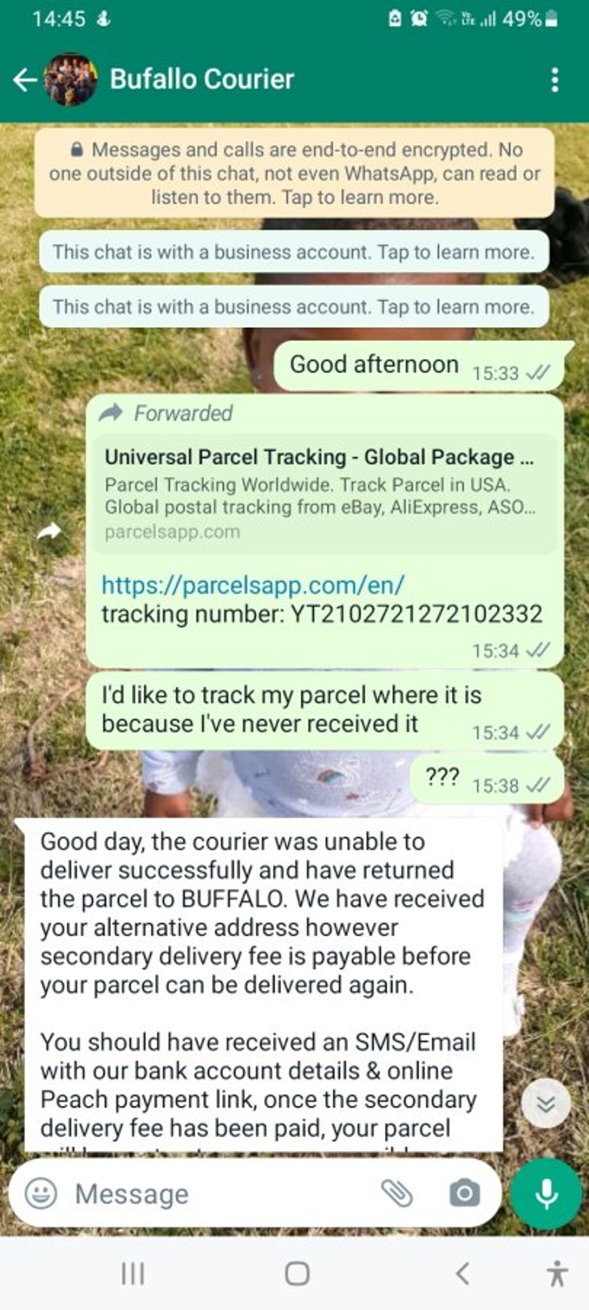 Complaint-review: Bufallo logistics - Failed service delivery. Photo #3